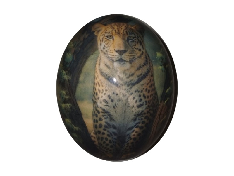 Sunset Decoupage Ostrich Egg - Leopard